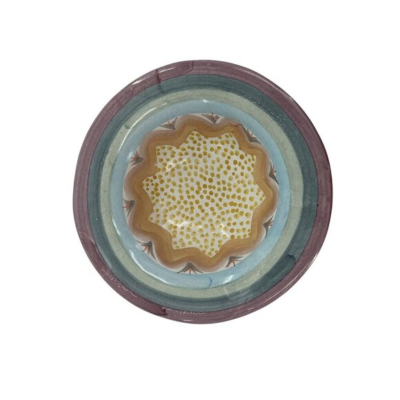 Mackenzie-Childs Victoria & Richard Ceramic Bowl - 7.75" Diameter & 2.5" Height - Picture 1 of 8